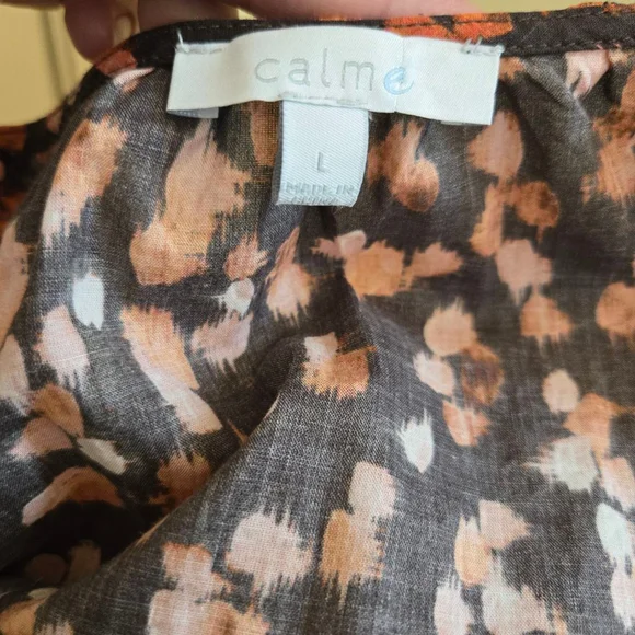 Johnny Was Calme Shirred Neck Tier Oversized Dress L 031039 cotton - Picture 3 of 6